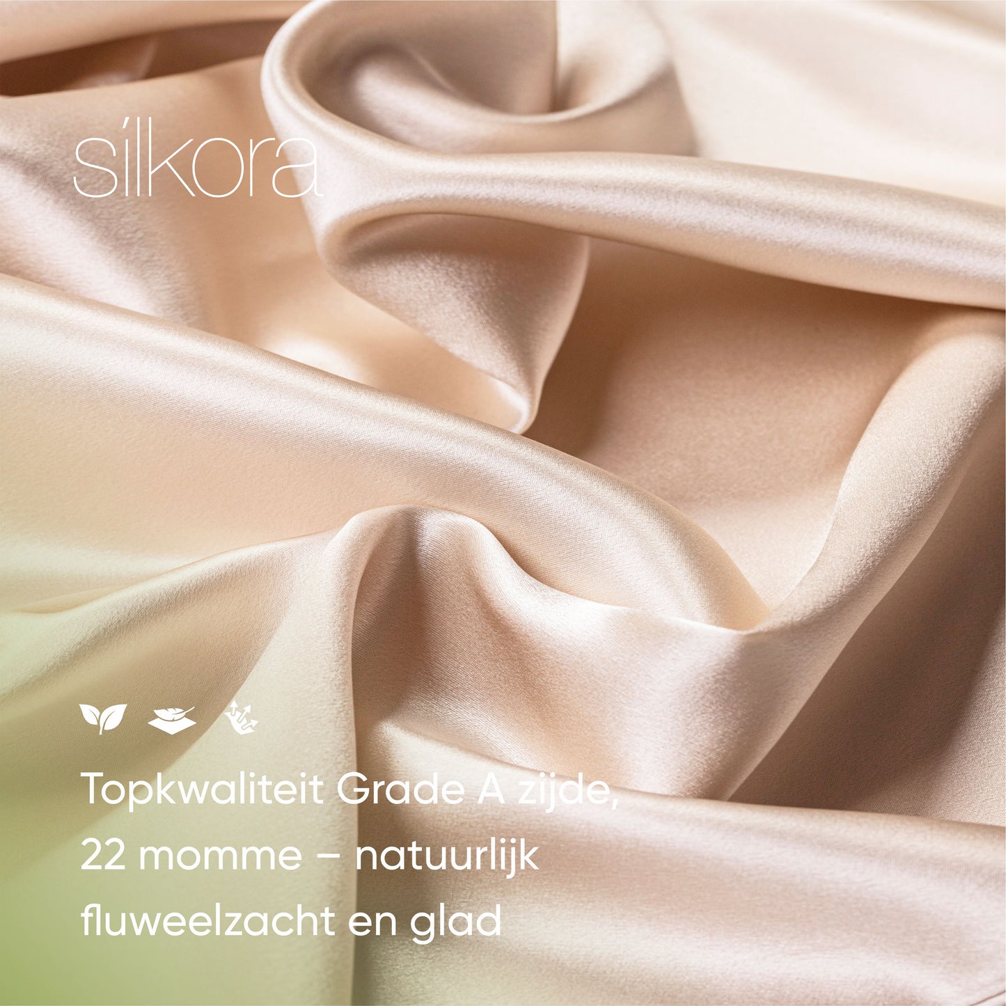 Silkora Premium Silk Pillowcase - 22 Momme 100% Mulberry Zijden Kussensloop - Ultra Zacht, Verborgen Ritssluiting - 60x70 cm - Champagne