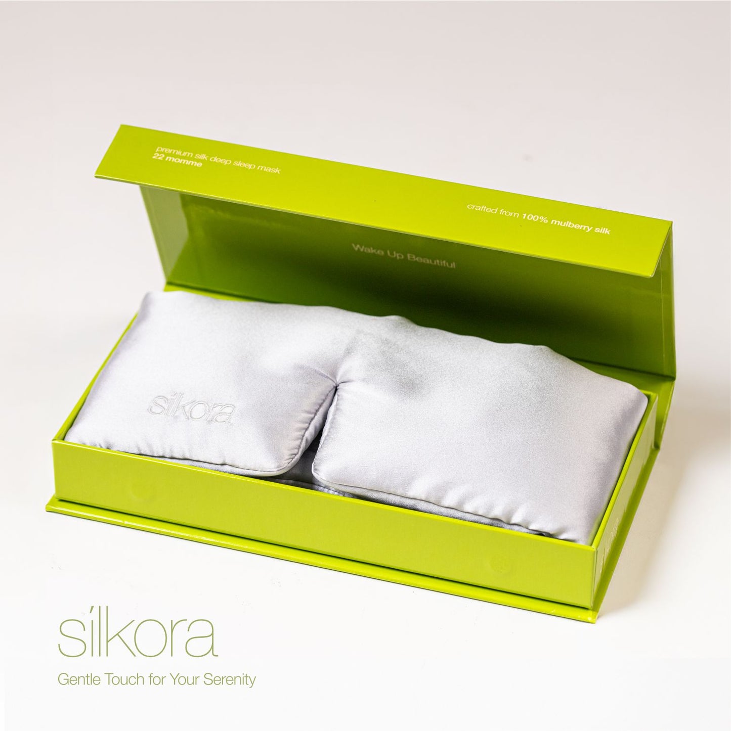 Silkora Premium Silk Deep Sleep Mask - Zijden Slaapmasker - 22 Momme 100% Moerbeizijde - Oogmasker Slaap voor Mannen & Vrouwen - Zilvergrijs