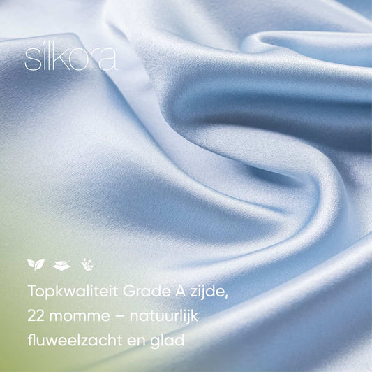 Zijden Kussensloop Blauw Close-up