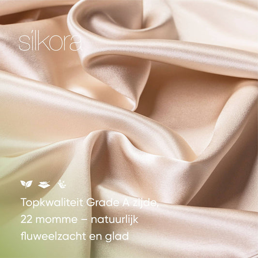 Zijden Kussensloop Champagne Close-up