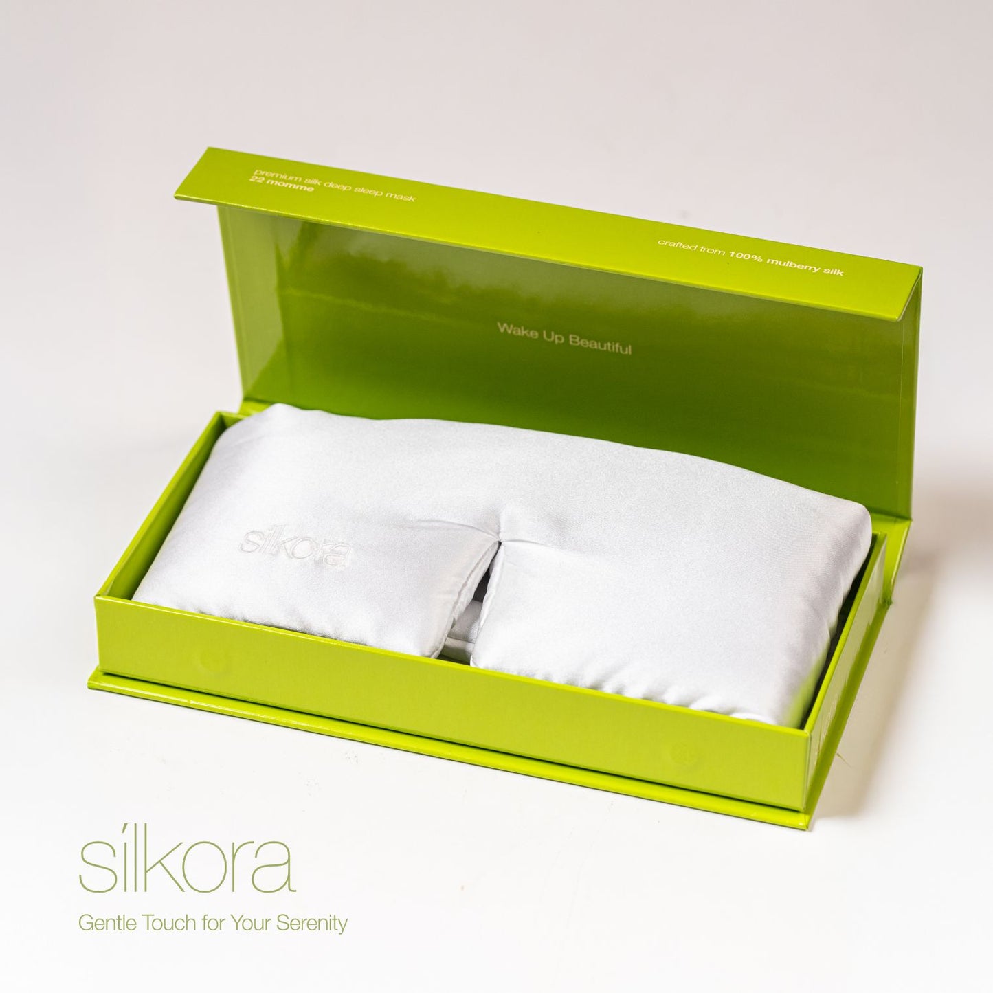 Silkora Premium Silk Deep Sleep Mask - Zijden Slaapmasker - 22 Momme 100% Moerbeizijde - Oogmasker Slaap voor Mannen & Vrouwen - Off-White