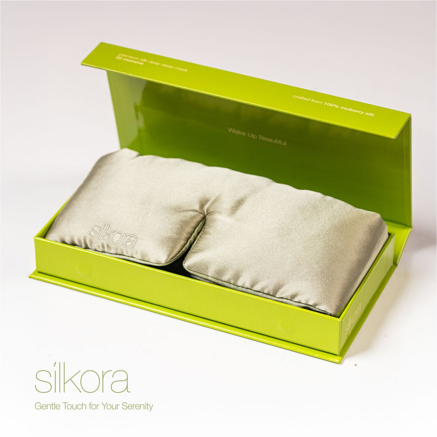 Silkora Premium Silk Deep Sleep Mask - Zijden Slaapmasker - 22 Momme 100% Moerbeizijde - Oogmasker Slaap voor Mannen & Vrouwen - Olijfgroen