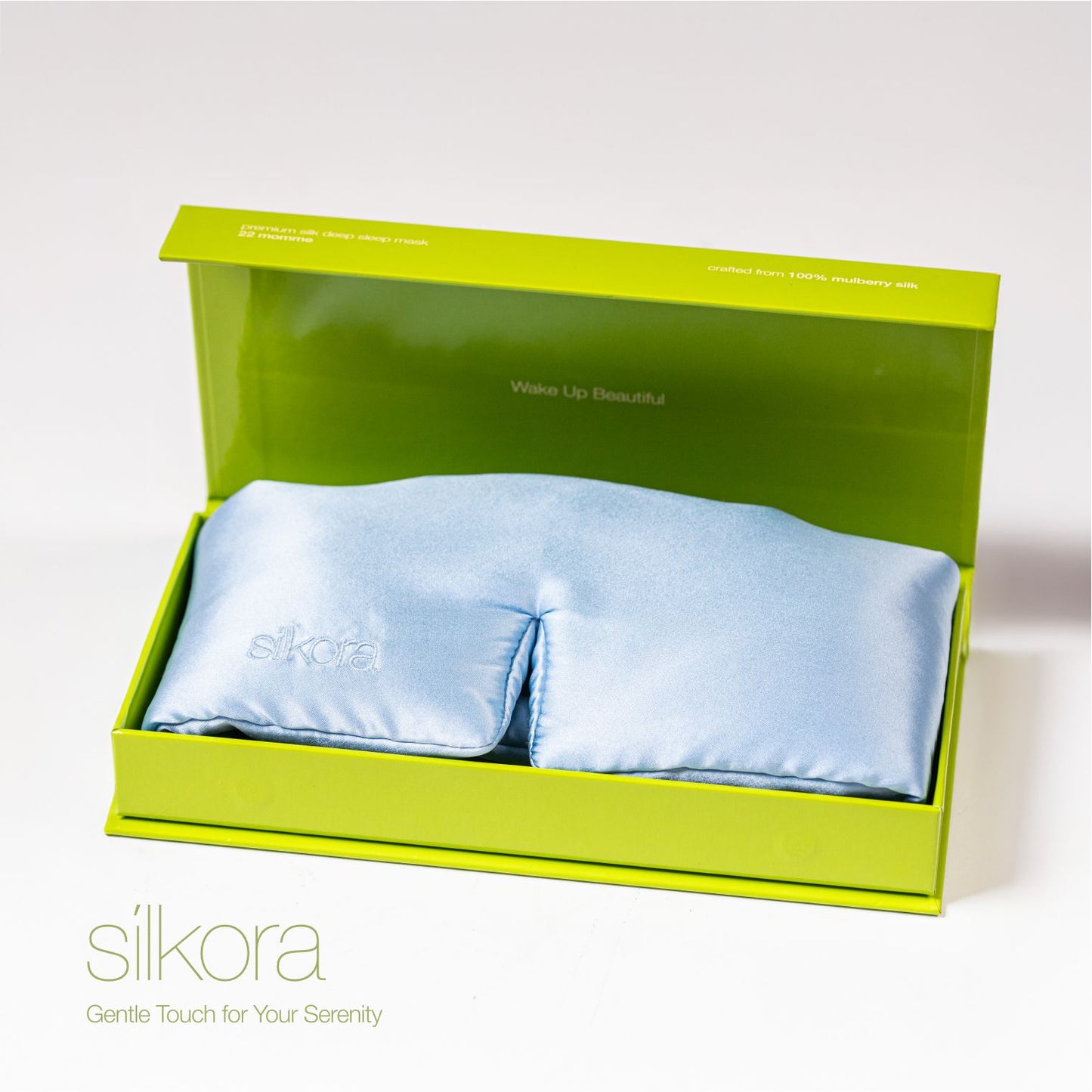 Silkora Premium Silk Deep Sleep Mask - Zijden Slaapmasker - 22 Momme 100% Moerbeizijde - Oogmasker Slaap voor Mannen & Vrouwen - Icy Blaw