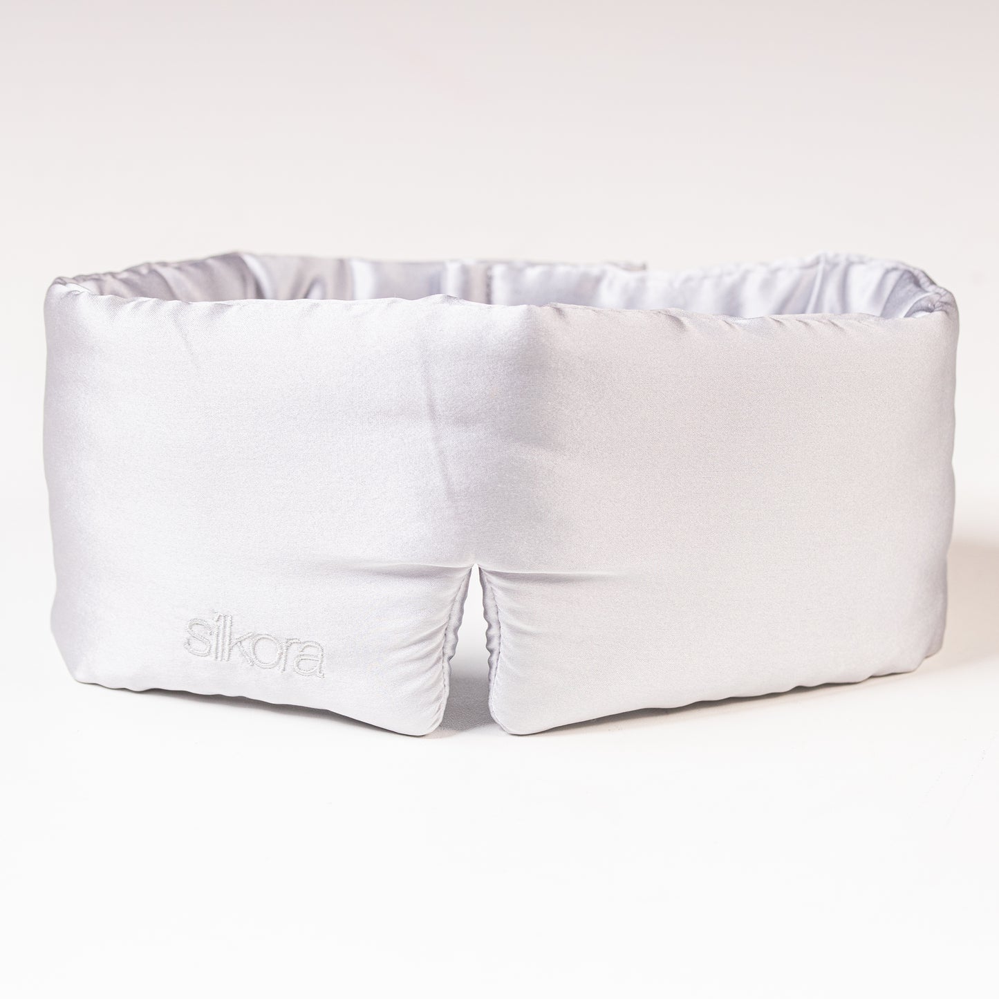 Silkora Premium Silk Deep Sleep Mask - 22 Momme 100% Maulbeerseide - Schlafmaske für Damen & Herren - Silbergrau
