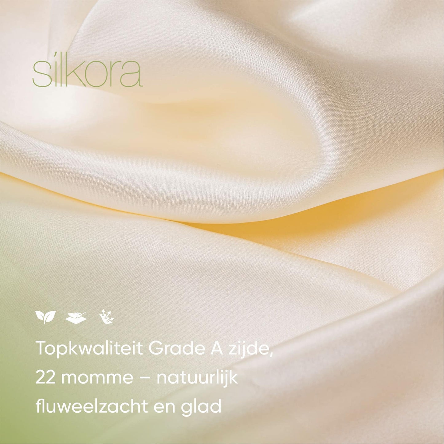 Zijden Kussensloop Beige Close-up Shot