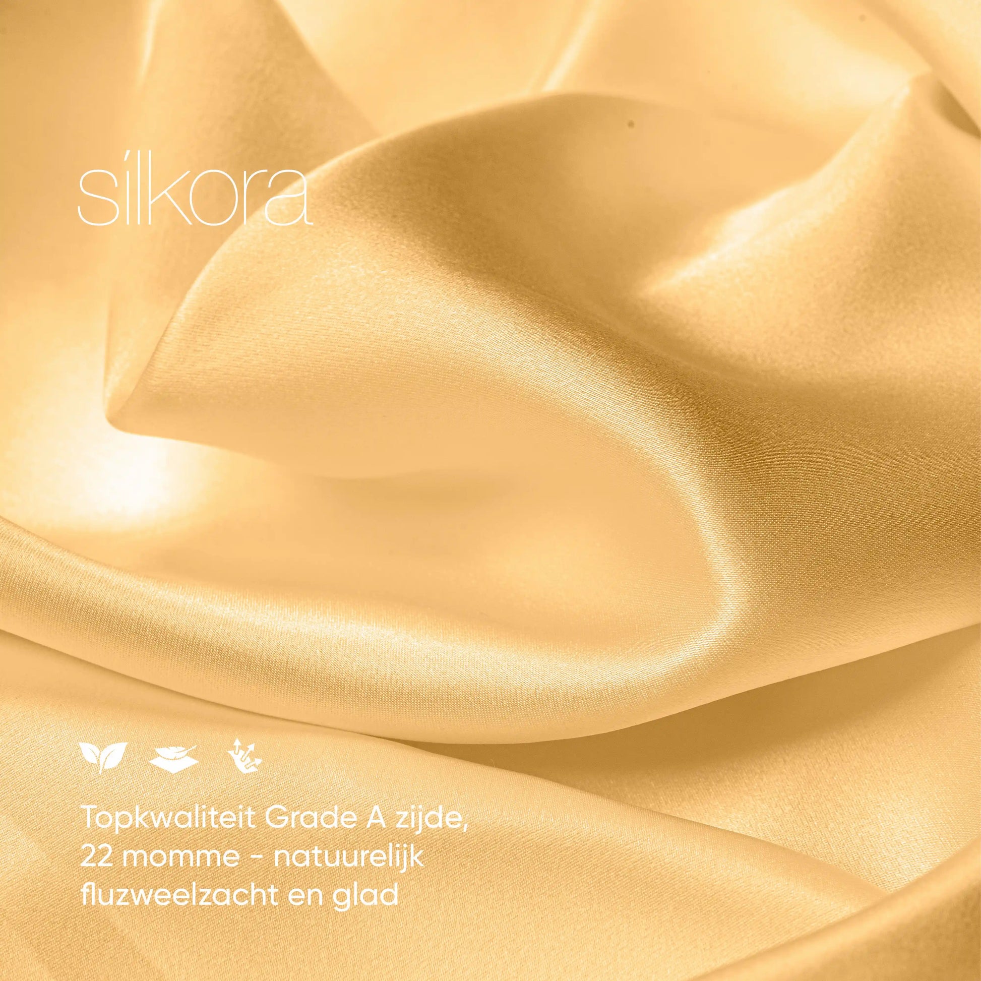 Zijden Kussensloop Goudgeel - Close-up