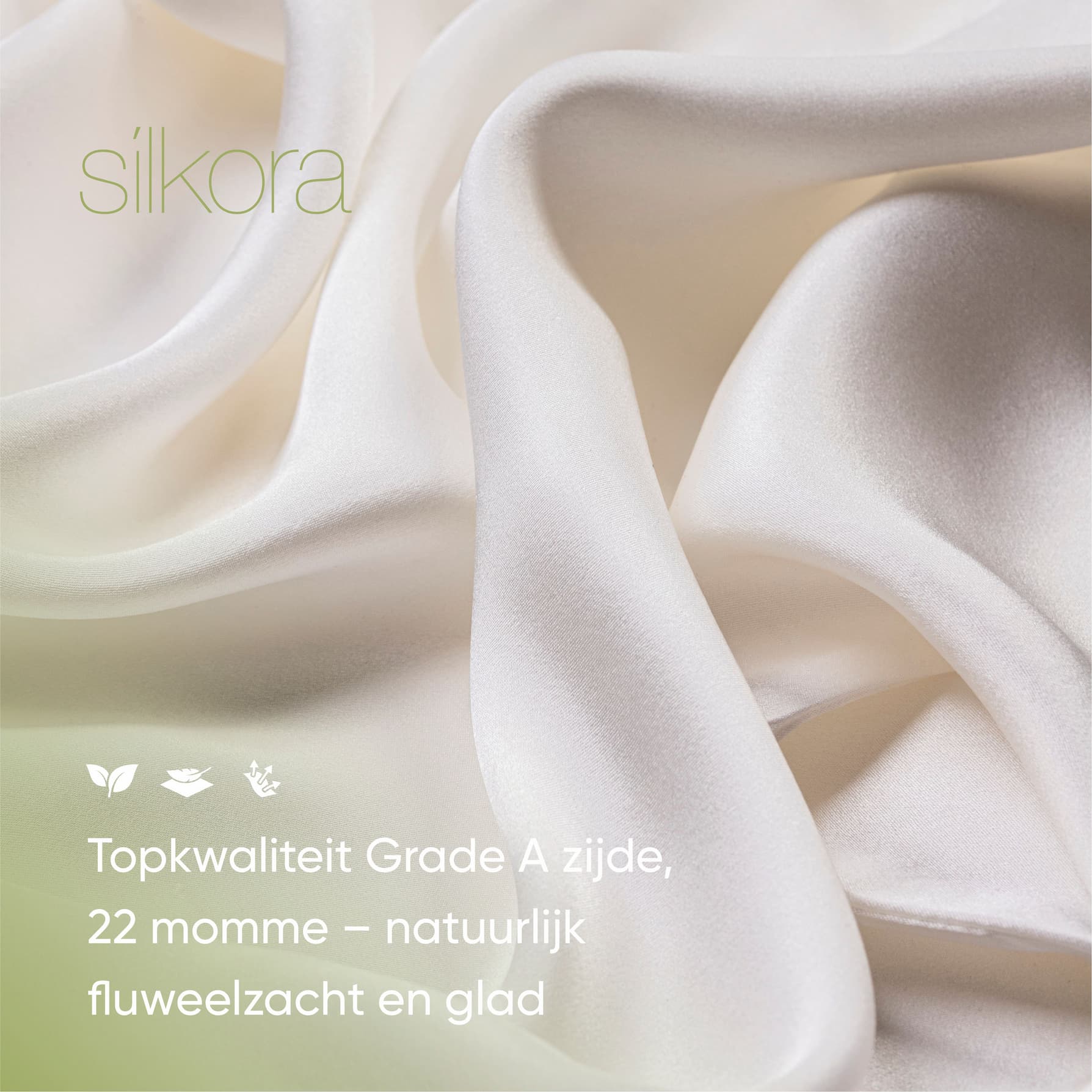 Zijden Kussensloop Wit - Close-up