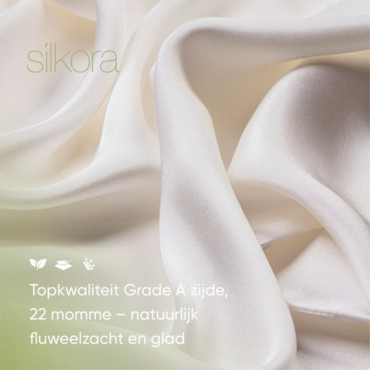 Zijden Kussensloop Wit - Close-up