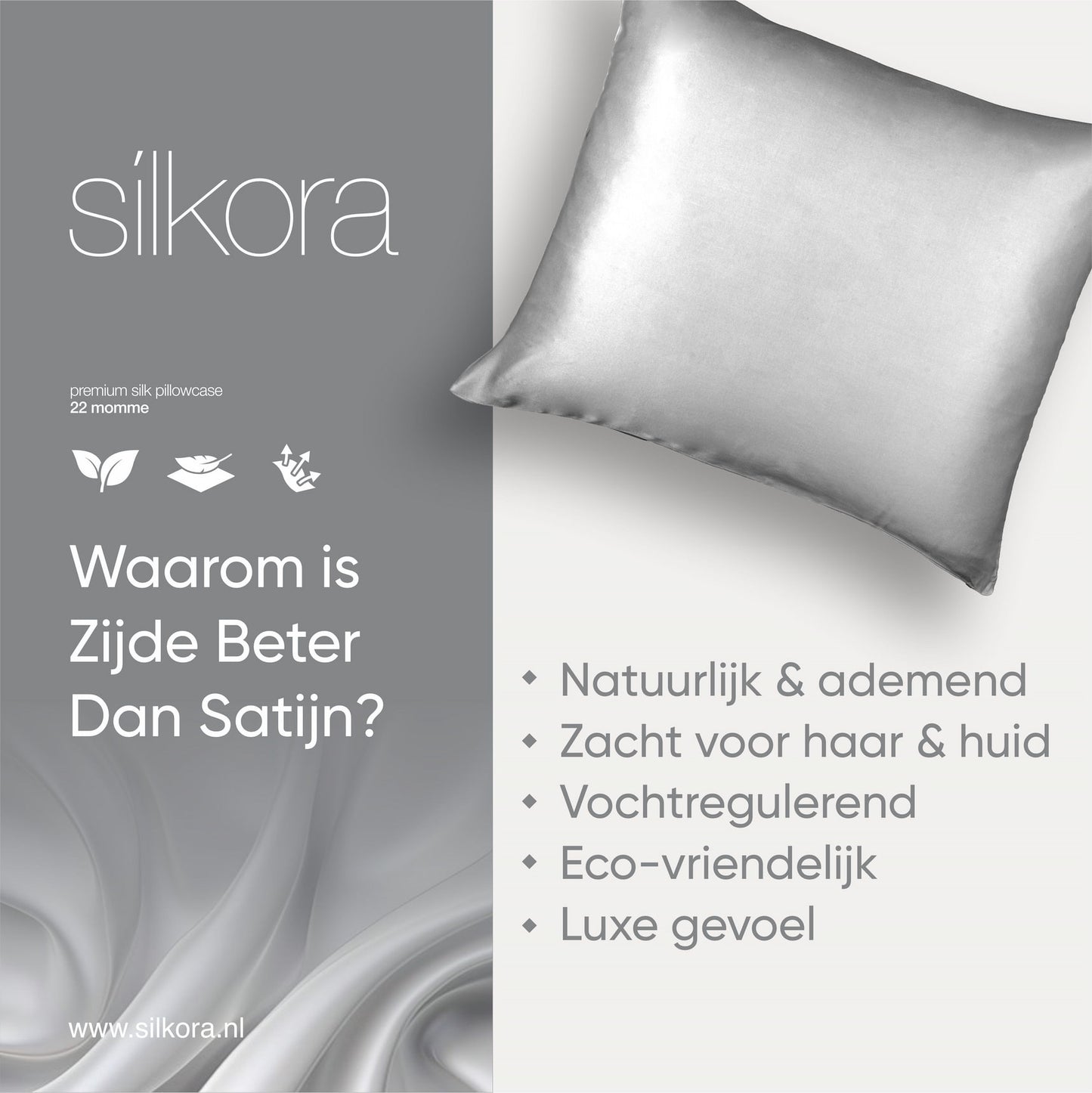 Zijden Kussensloop Zilvergrijs Waarom is Zijde Beter Dan Satijn