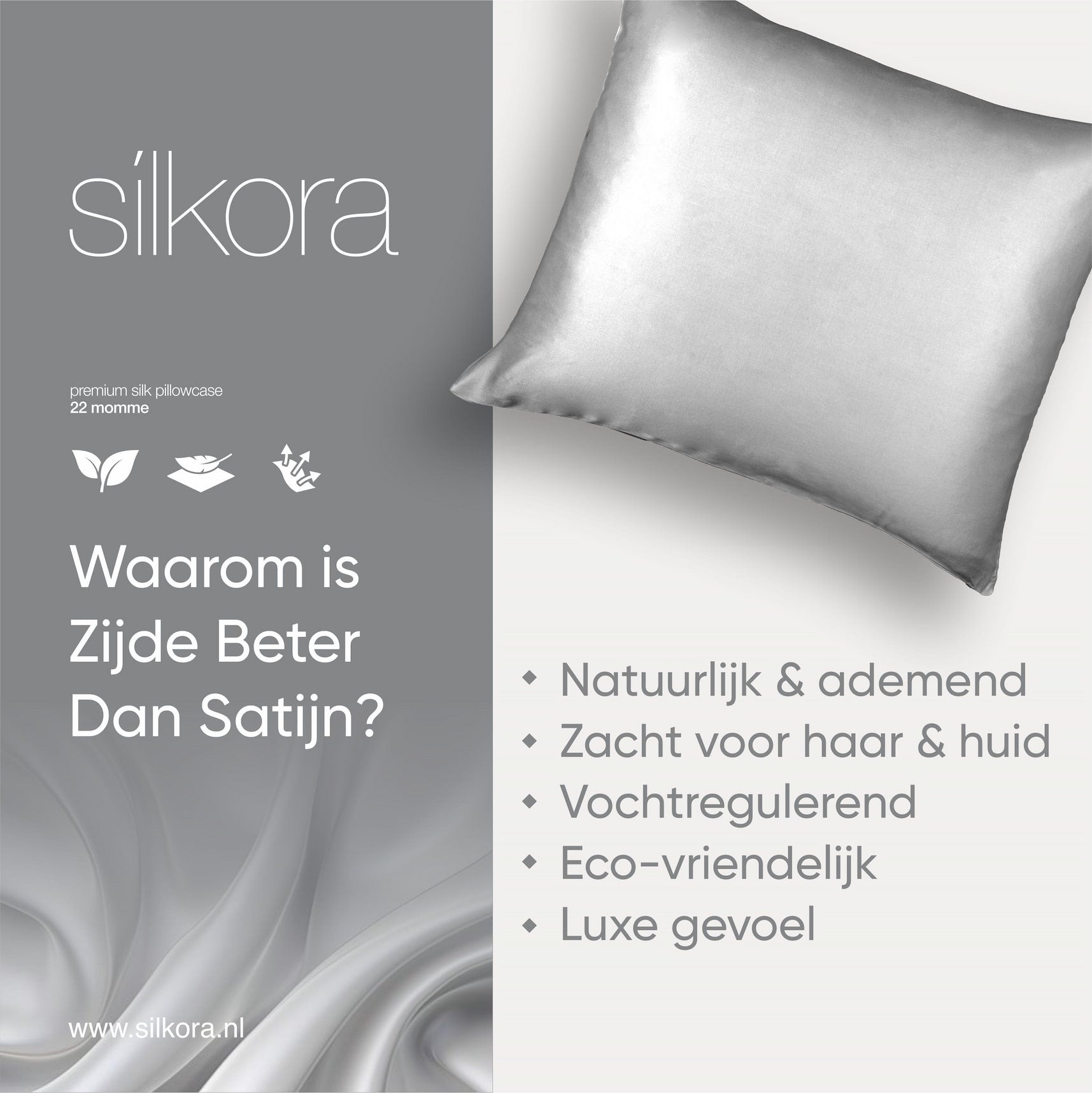 Zijden Kussensloop Zilvergrijs Waarom is Zijde Beter Dan Satijn