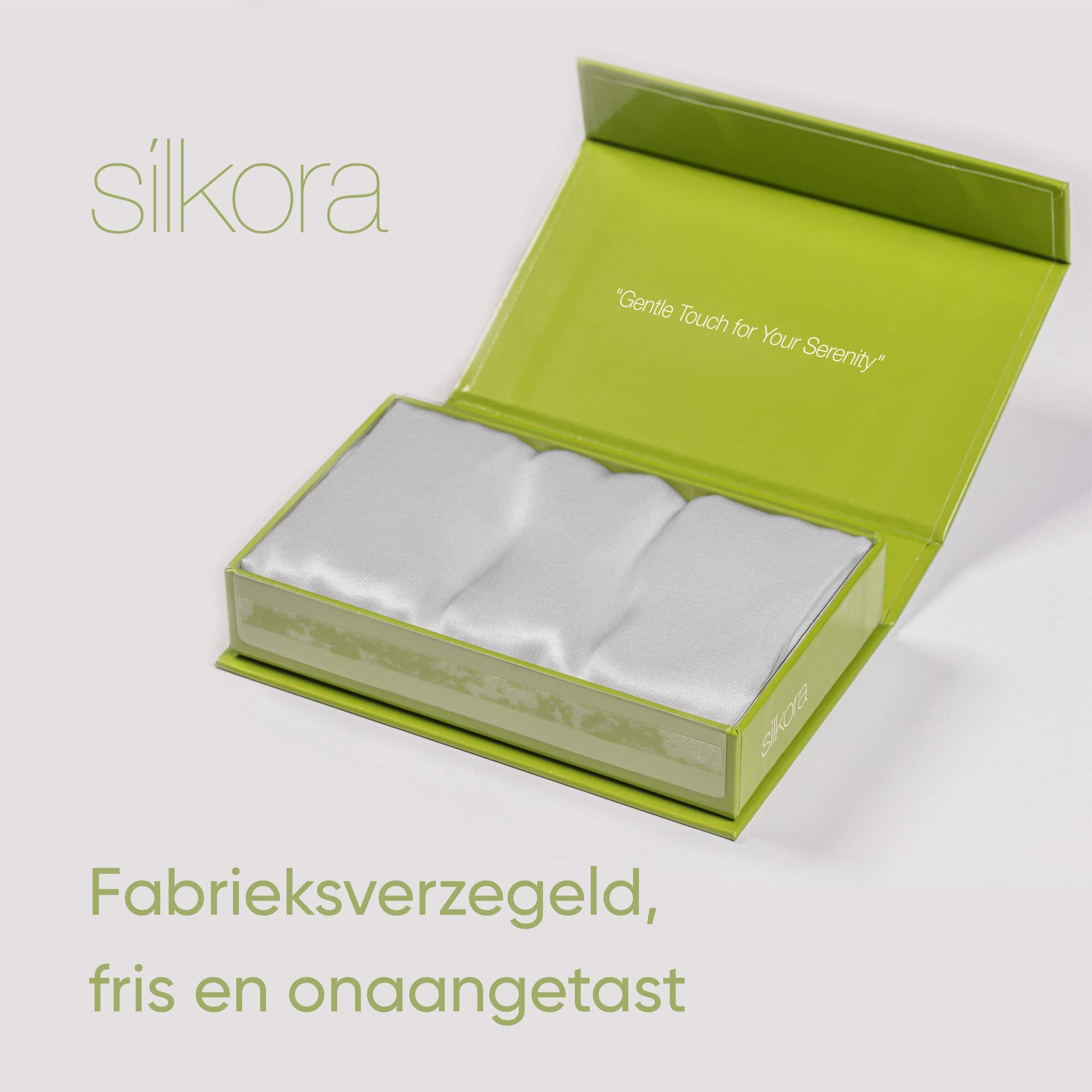 Zijden Kussensloop Zilvergrijs Fabrieksverzegeld